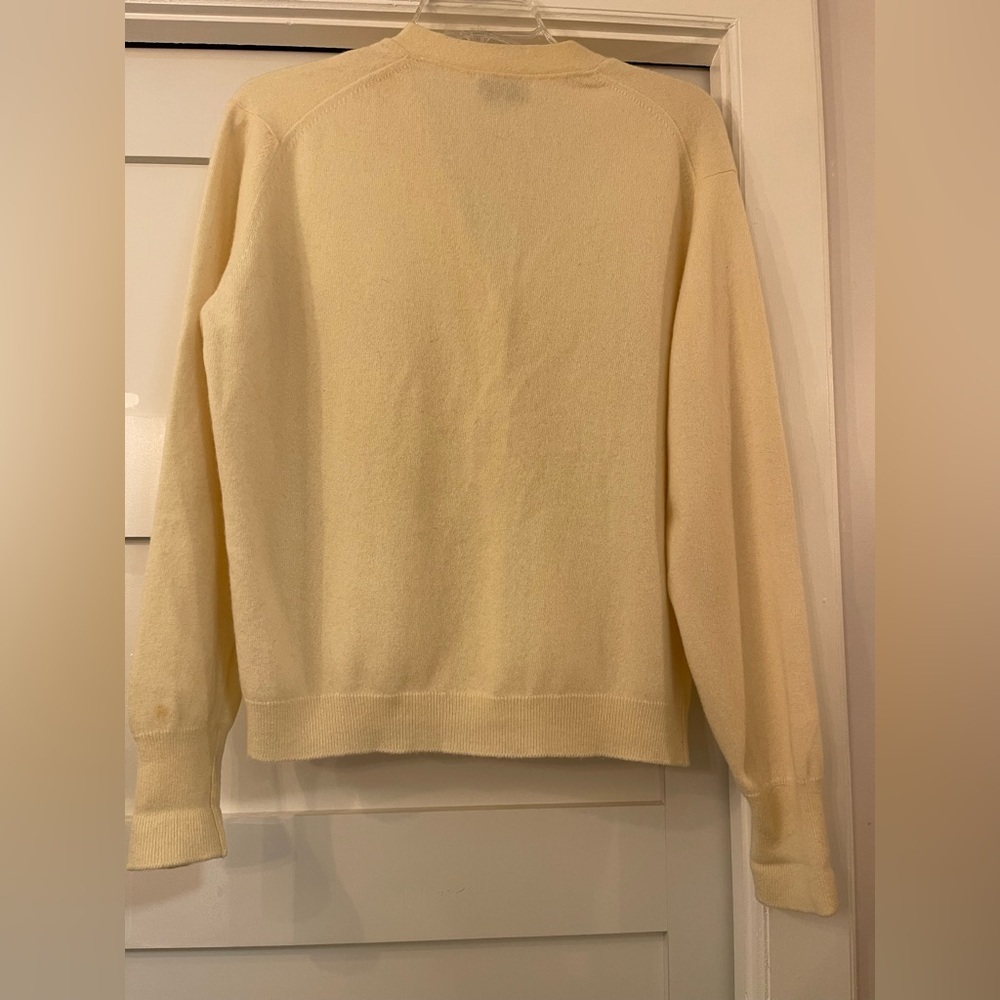 Vtg The Scotch House 100% Cashmere Cream Cardigan Sweater L Granny - Picture 6 of 7